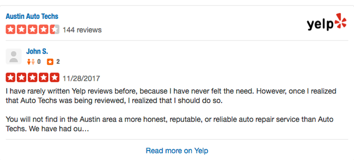 Austin Auto Techs Yelp Reviews